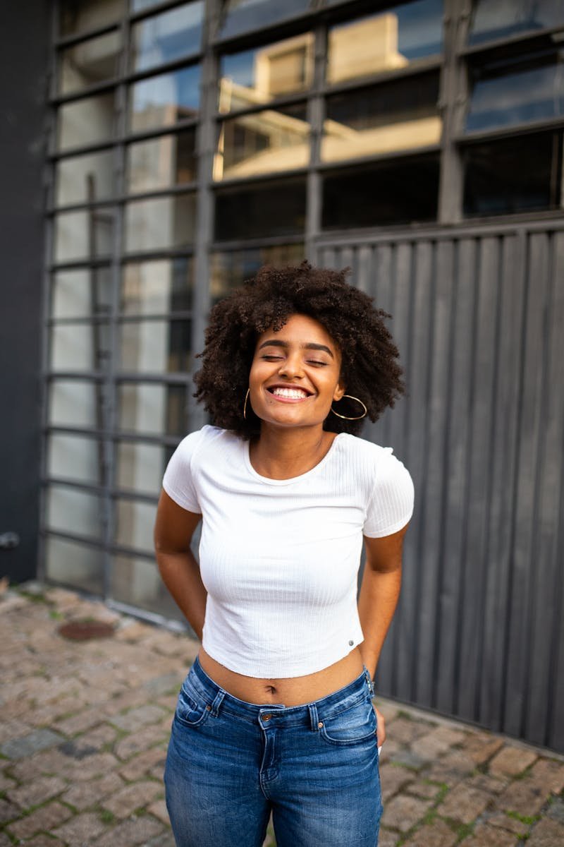 A smiling woman